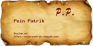 Pein Patrik névjegykártya
