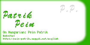 patrik pein business card